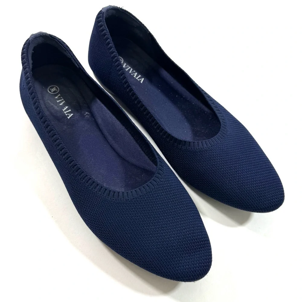 Vivaia Tamia 2.0 Almond Toe Ballet Flats Blue